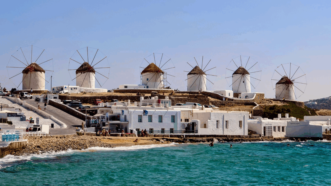 windmills in mykonos greece