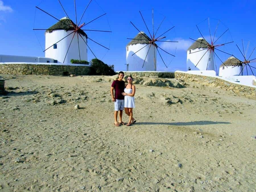 mykonos greece windmills chris and sam