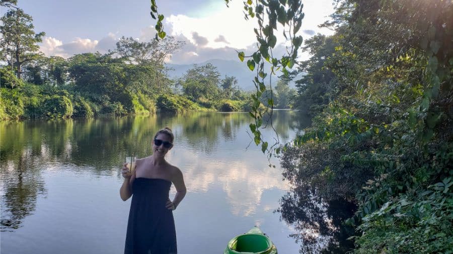 Sleeping Giant Rainforest Lodge Belize sam drink river-2