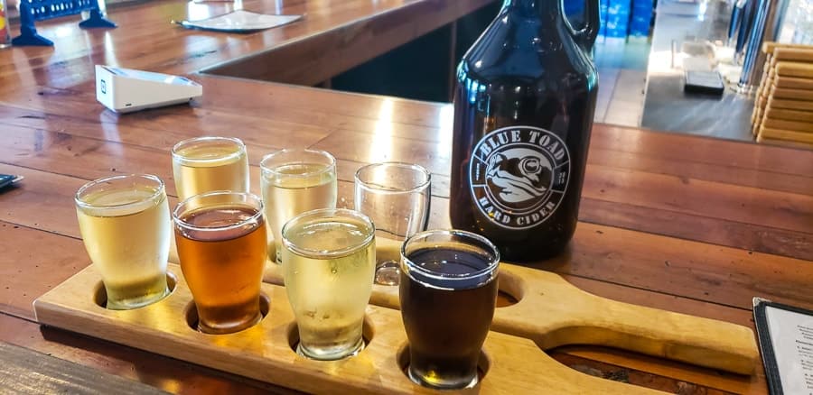 blue toad cider flight