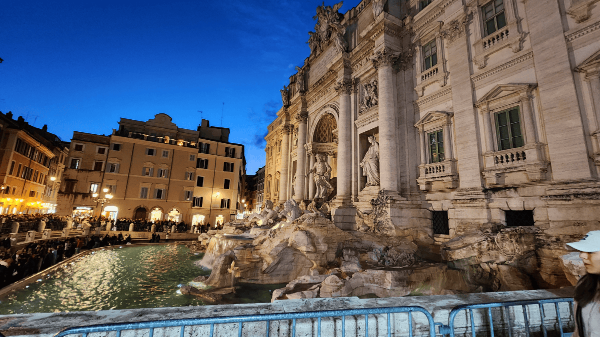 Trevi Fountain in Rome with new entry gates