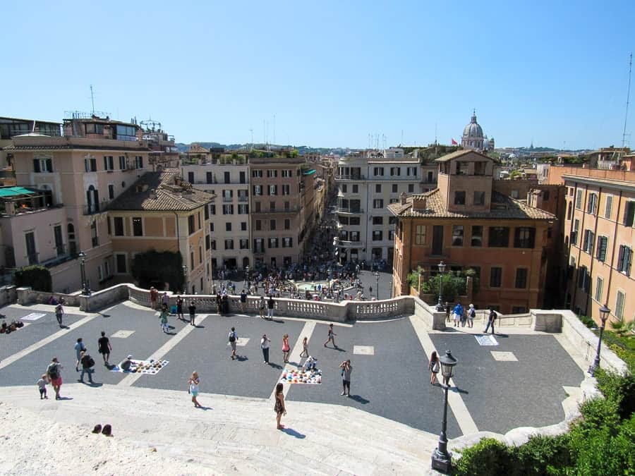 view from spanish steps rome italy