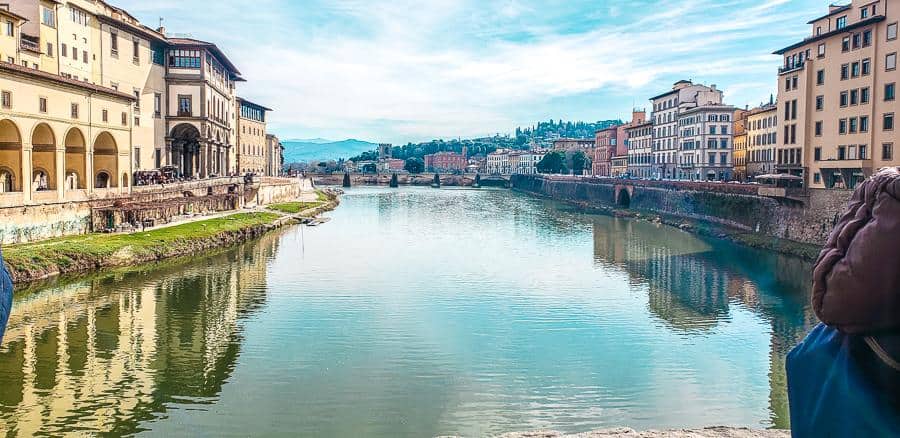 Florence Italy view from ponte vecchio