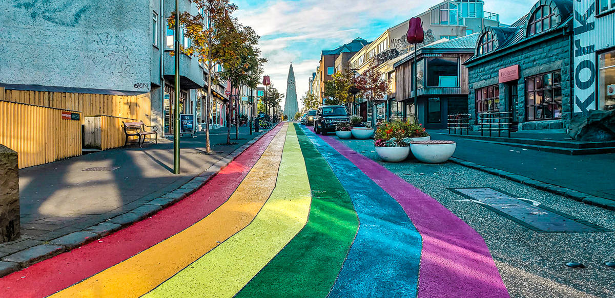 Reykjavik iceland rainbow