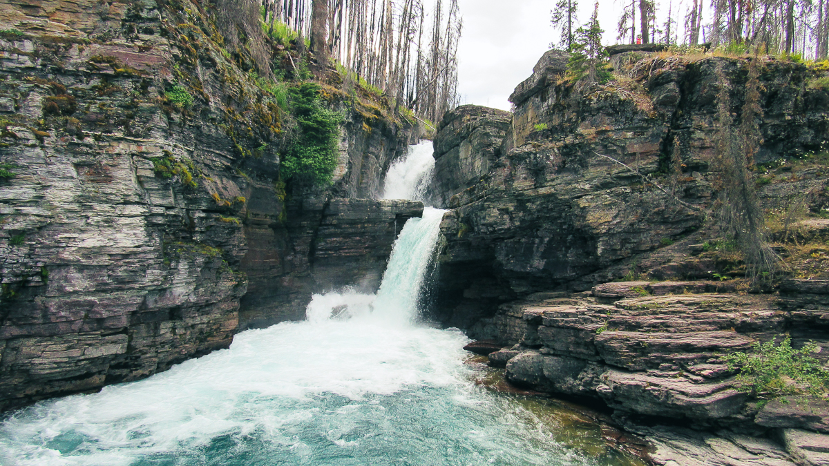 st mary falls - hikes in glacier national park