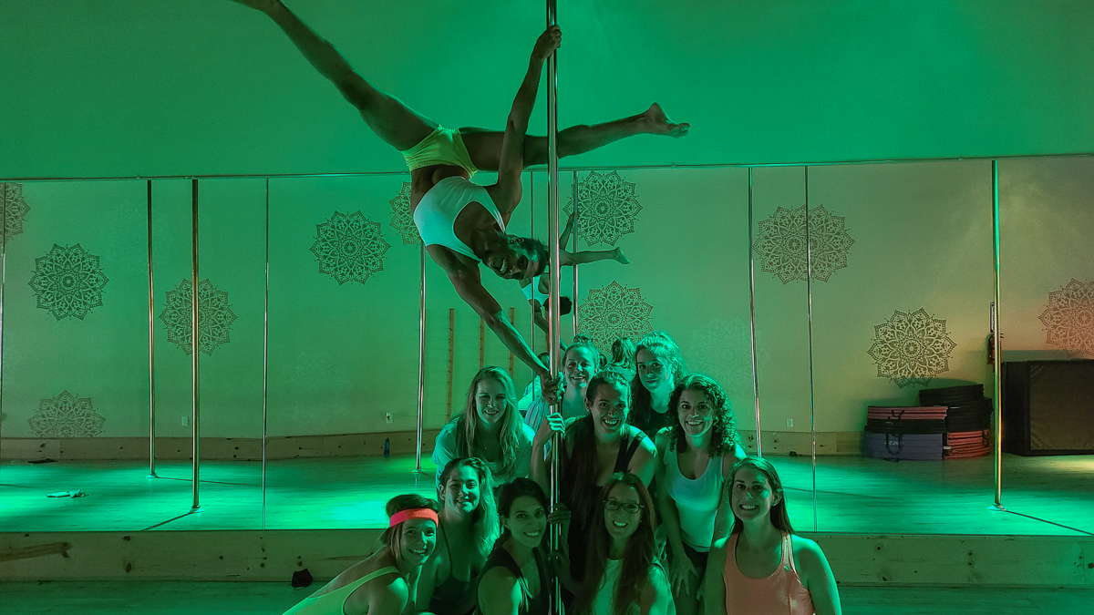 New Orleans bachelorette party - pole dancing class