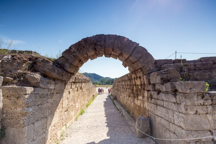 The entrance in ancient Olympia Stadium, Katakolon, Greece