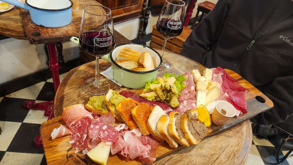 meat board in bologna