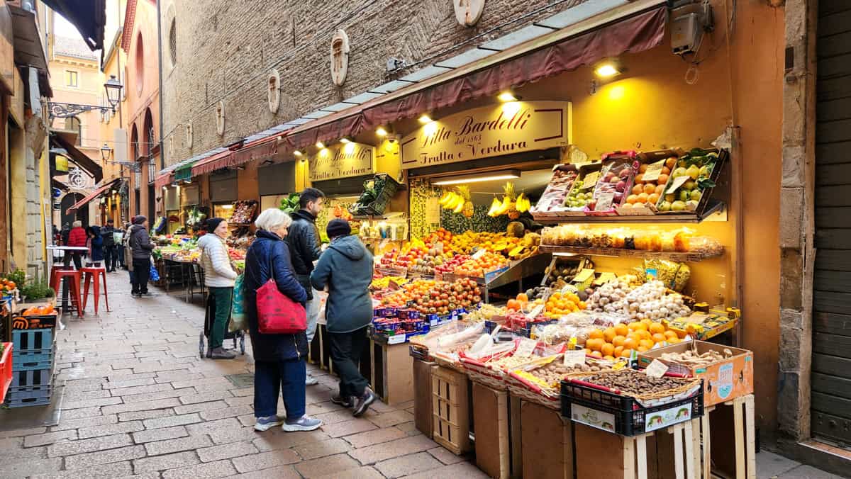 The Quadrilatero in Bologna Italy