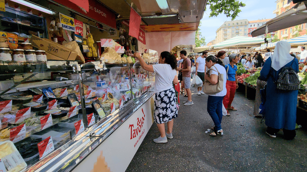 Market on Viale Papiniano in Milan - 2 days in Milan, Italy itinerary