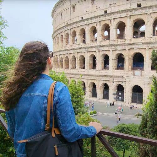 Sam in Rome at Colosseum