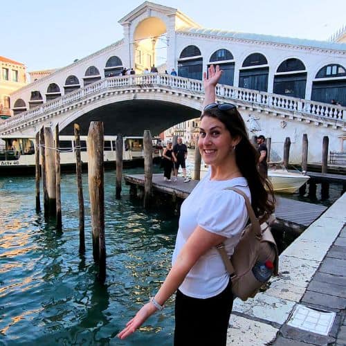 Sam in Venice Rialto Bridge