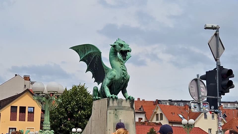 dragon bridge in Ljubljana, Slovenia