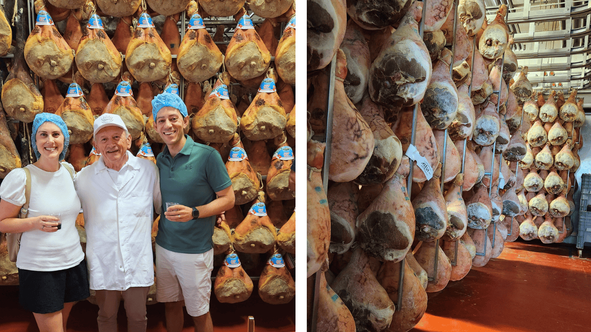 Proscuitto factory with sam and chris in parma italy