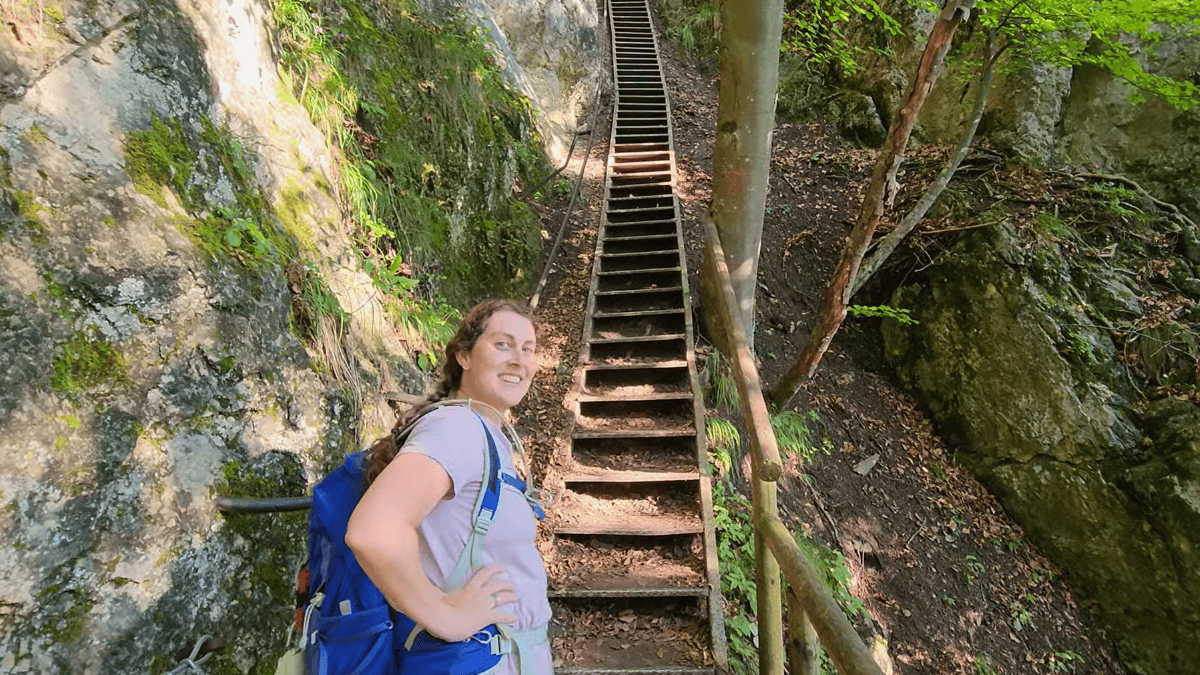 Sam on hike in Slovenia